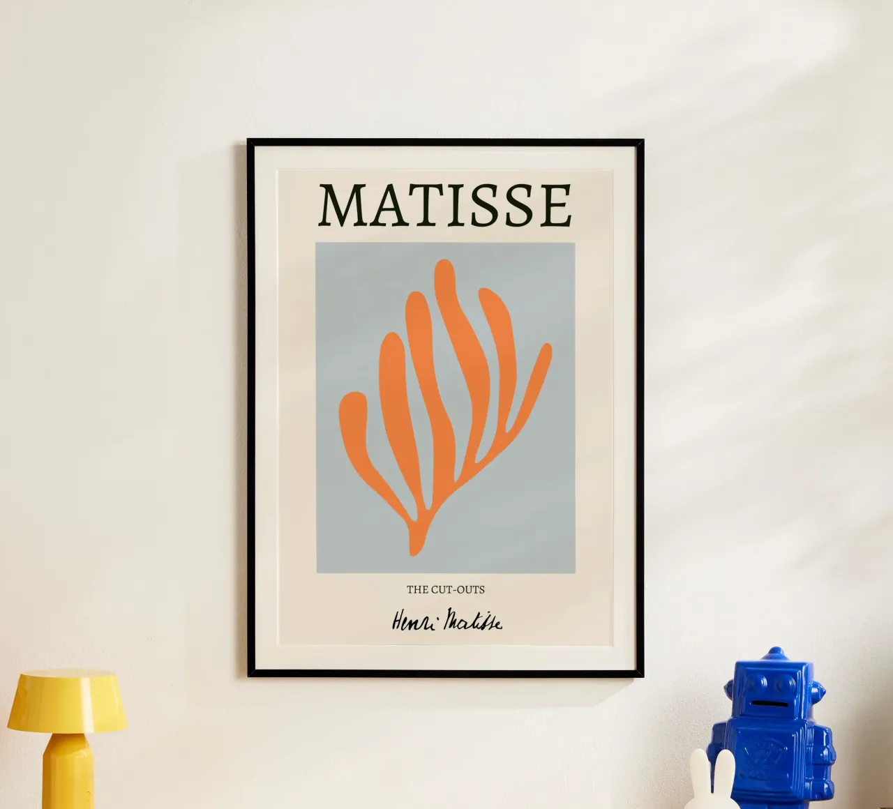 Matisse "I ritagli" Stampa astratta a foglie d'arancio poster con telaio in legno da homdeco