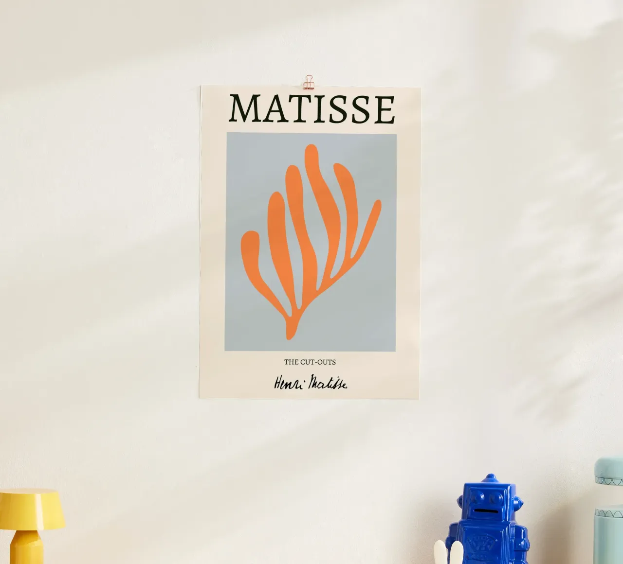 Matisse "I ritagli" Stampa astratta a foglie d'arancio poster con telaio in legno da homdeco