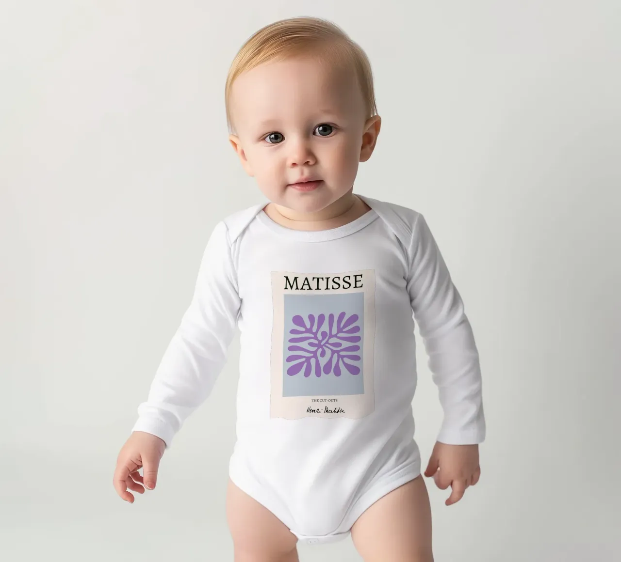 Matisse "I ritagli" Astratto botanico viola body neonato maniche lunghe da homdeco