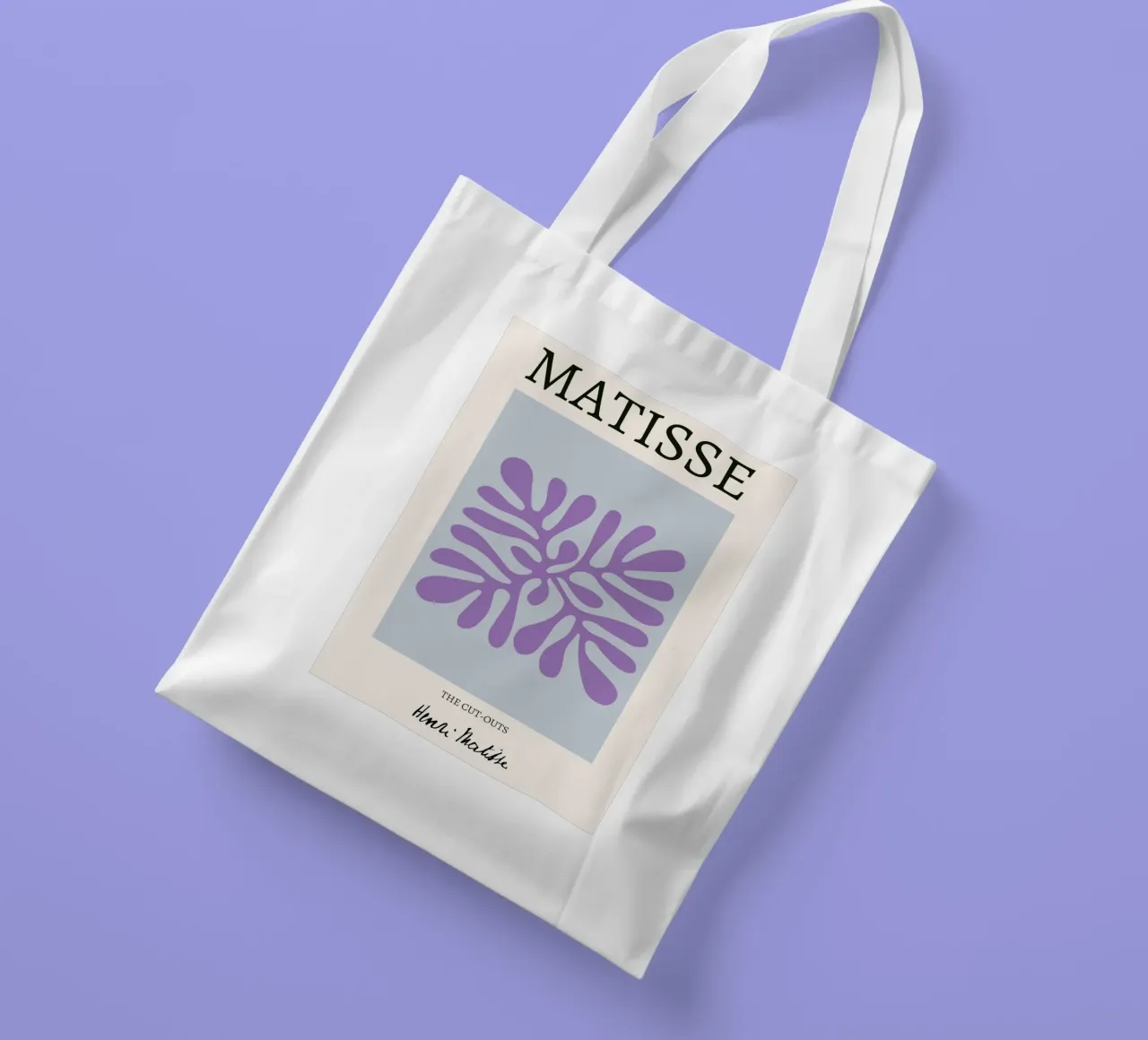 Matisse "I ritagli" Astratto botanico viola borsa in juta da homdeco