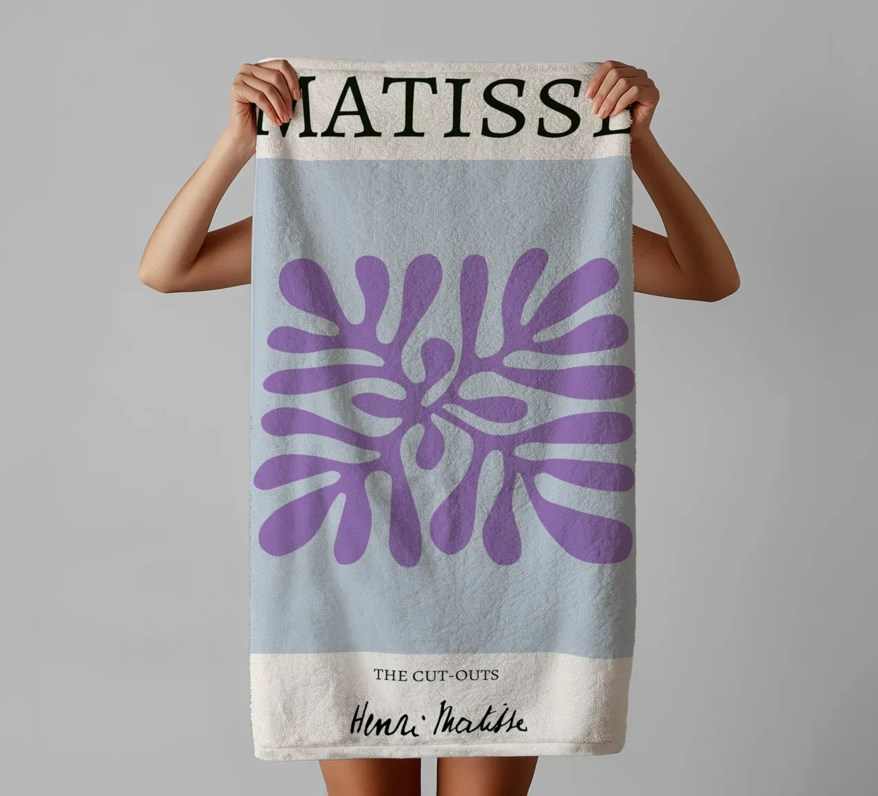 Matisse "The Cut-Outs" Abstrait botanique violet serviette de bain de homdeco