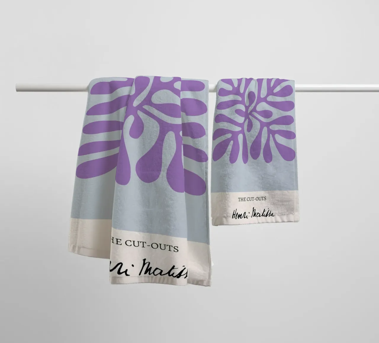 Matisse "I ritagli" Astratto botanico viola asciugamano da bagno da homdeco