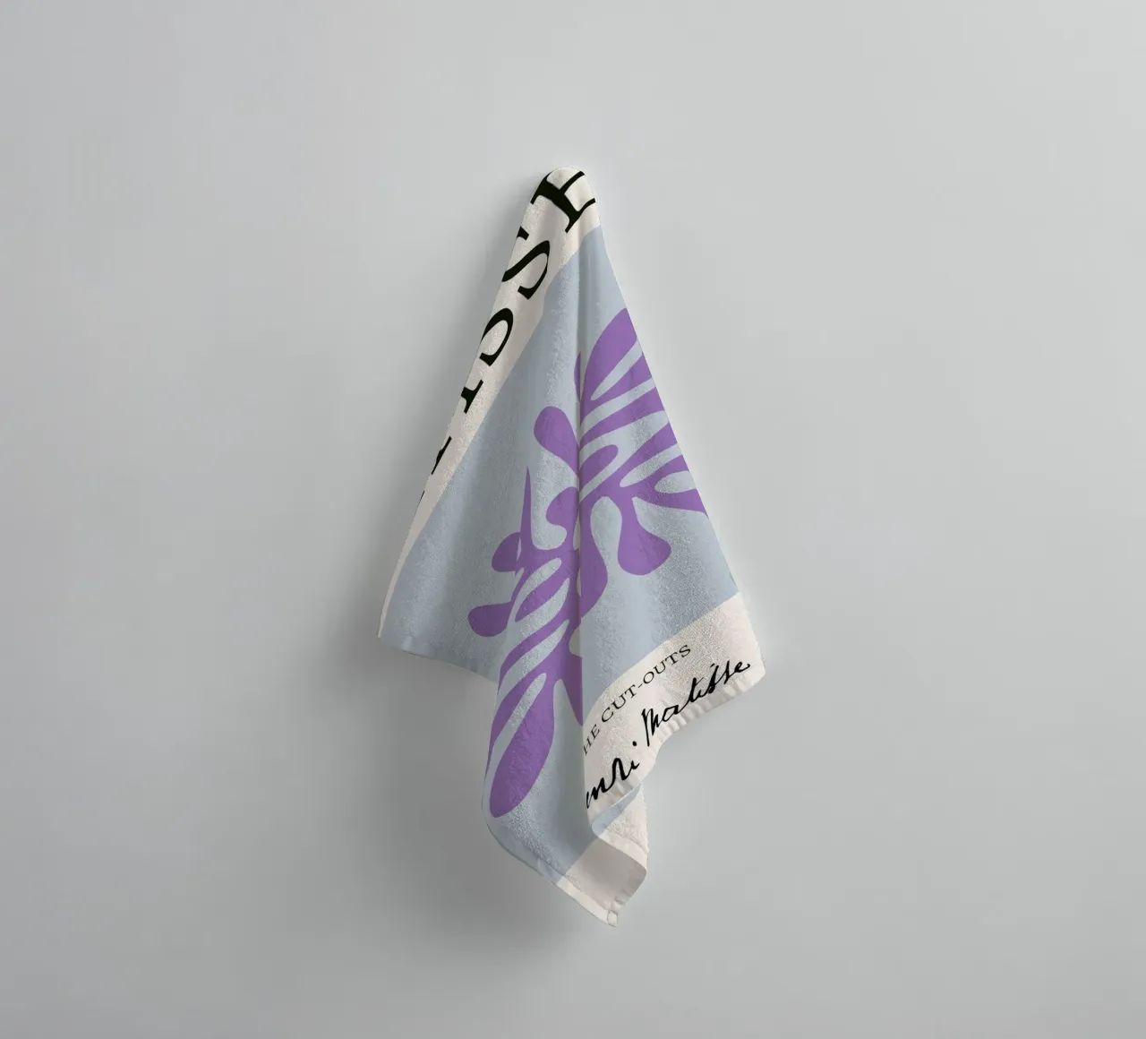 Matisse "I ritagli" Astratto botanico viola asciugamano da bagno da homdeco