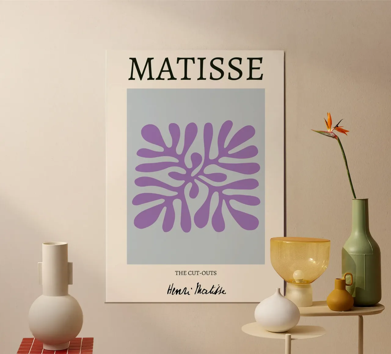 Matisse "I ritagli" Astratto botanico viola carta hahnemühle da homdeco