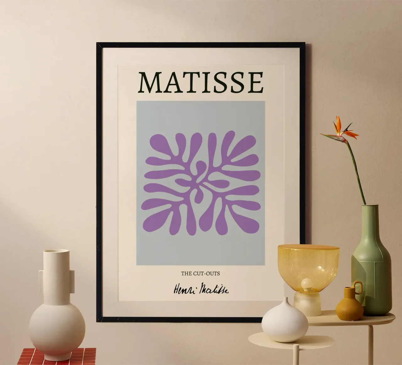 Matisse "I ritagli" Astratto botanico viola carta hahnemühle da homdeco