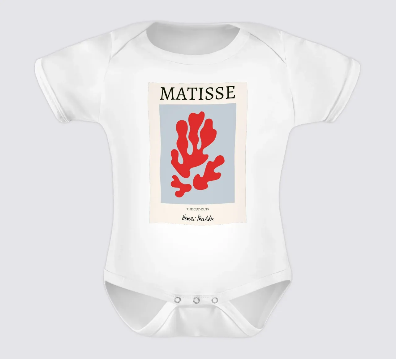 Matisse "The Cut-Outs" Rood Koraal Abstracte Print babyrompertje korte mouwen van homdeco