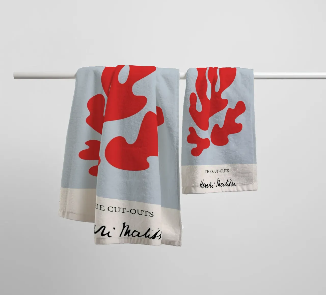 Matisse "The Cut-Outs" Rood Koraal Abstracte Print badhanddoek van homdeco