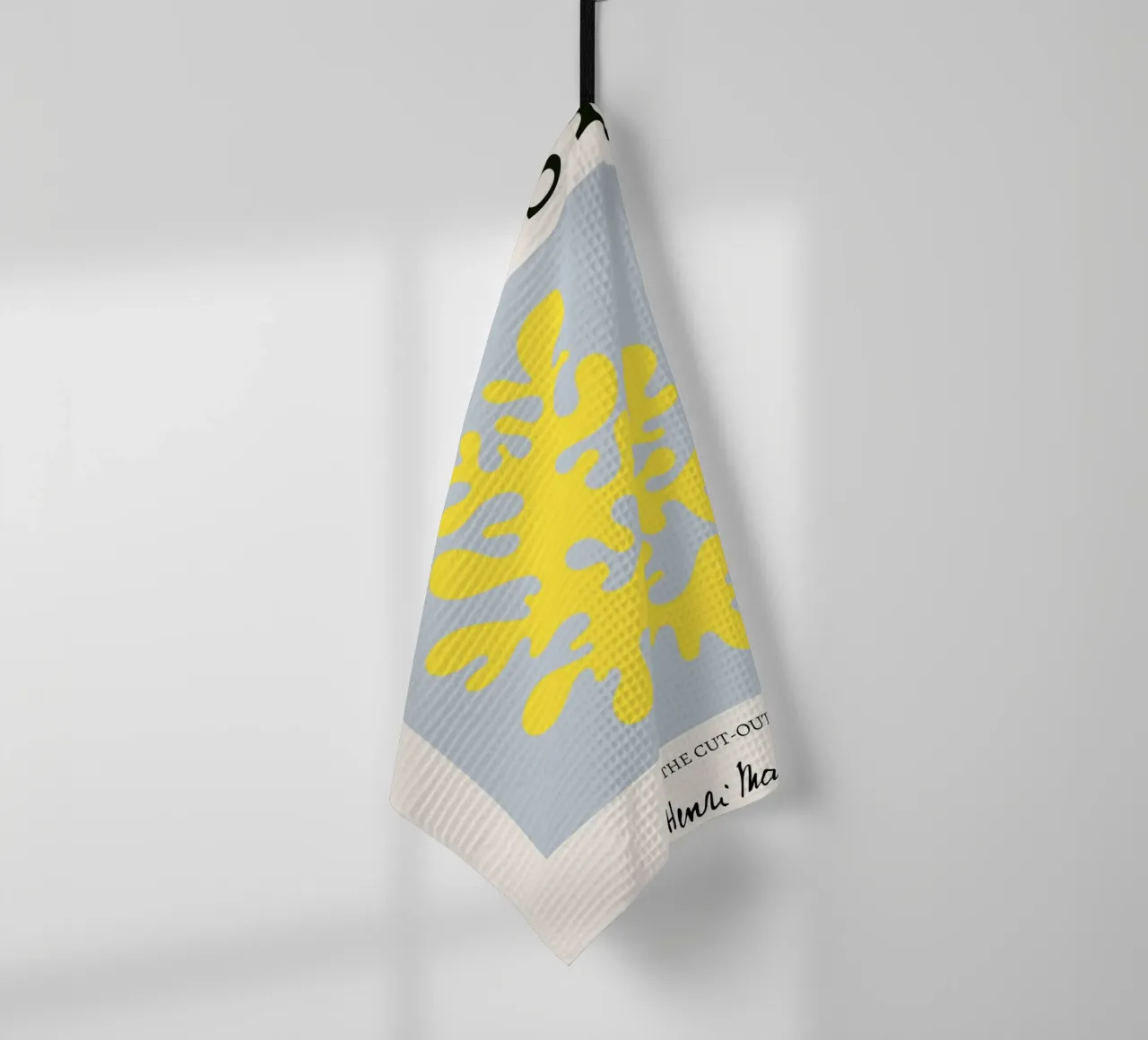 Matisse "The Cut-Outs" Impression abstraite jaune et corail torchon de homdeco