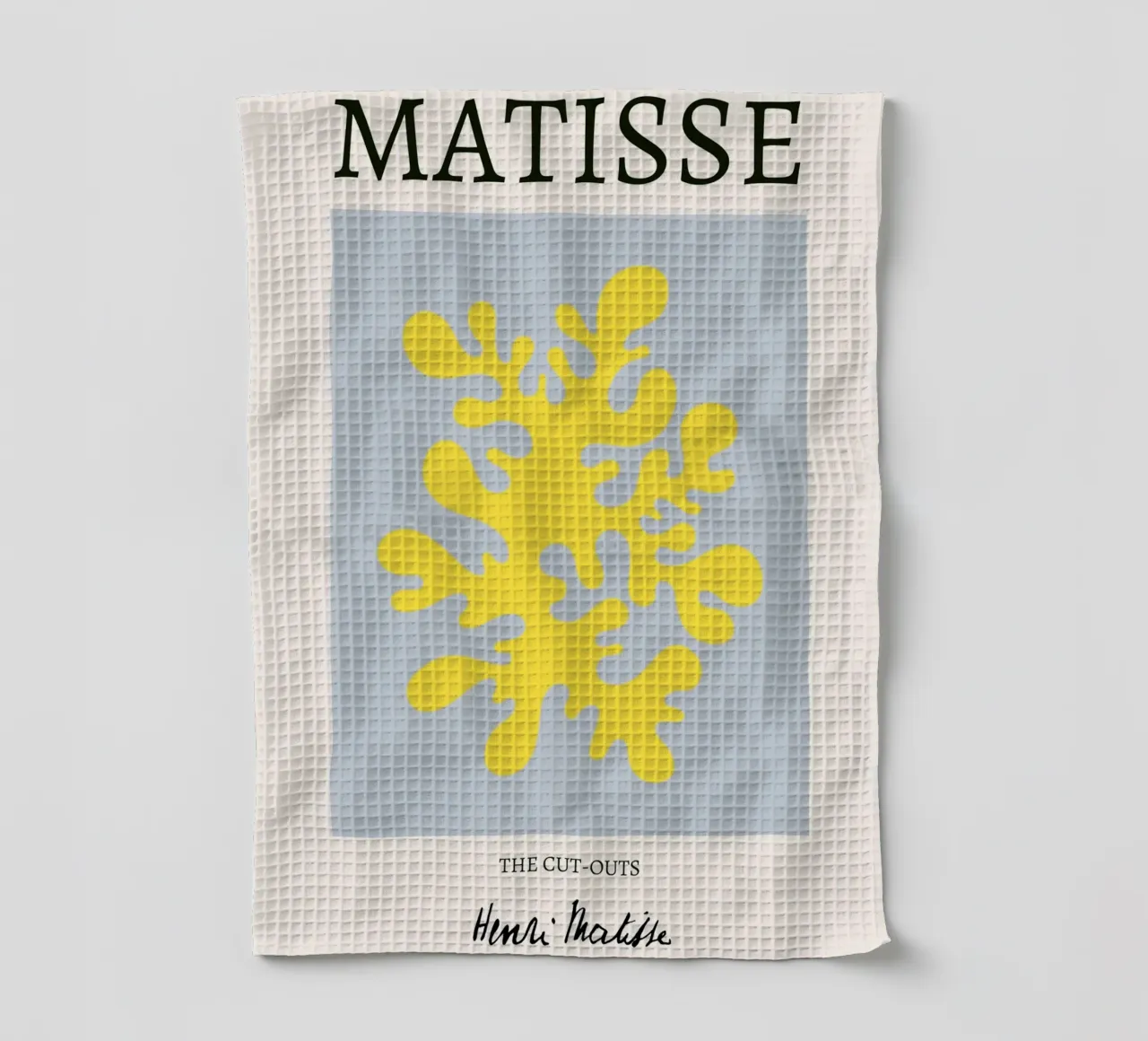 Matisse "The Cut-Outs" Impression abstraite jaune et corail torchon de homdeco