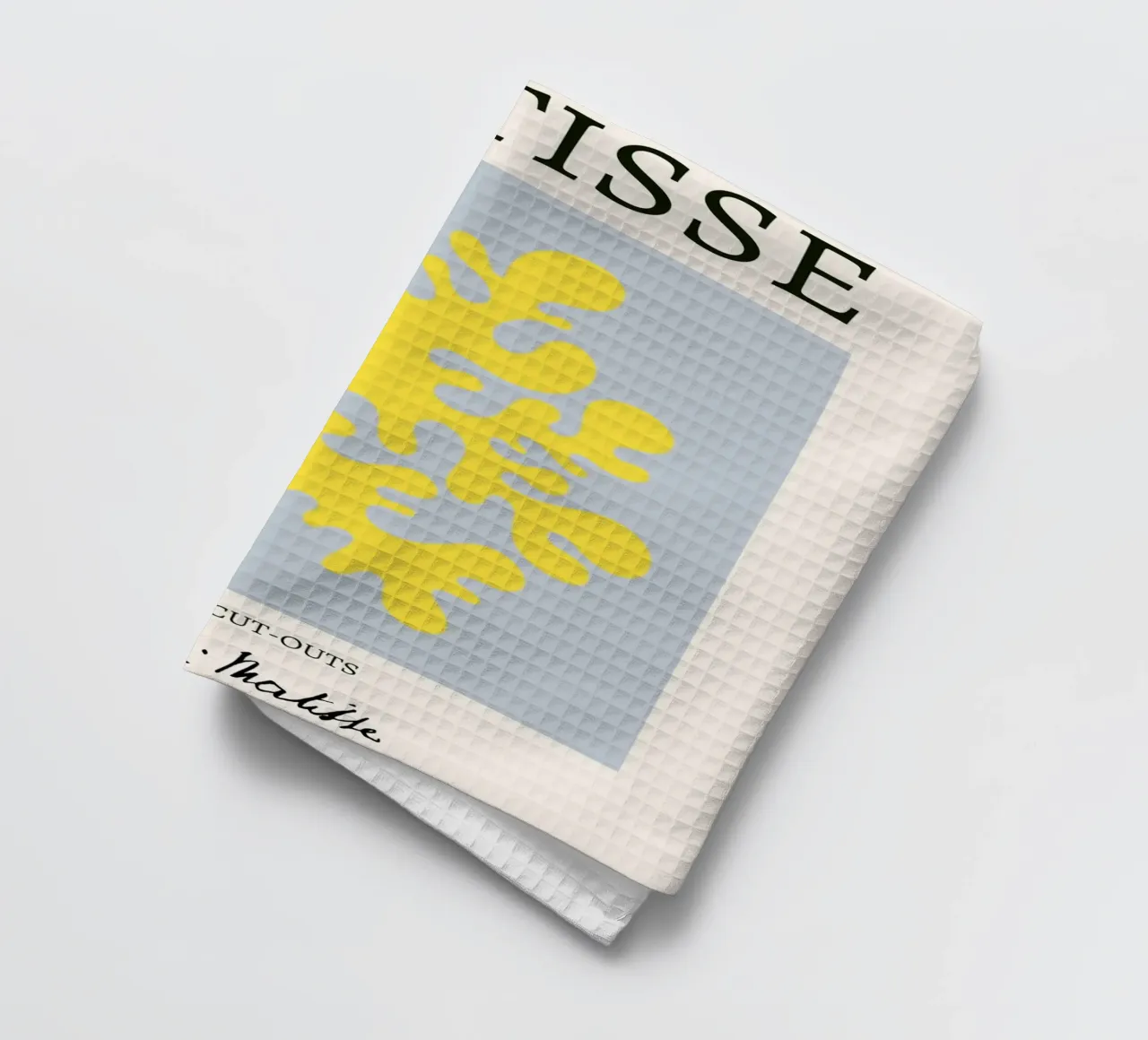 Matisse "The Cut-Outs" Impression abstraite jaune et corail torchon de homdeco