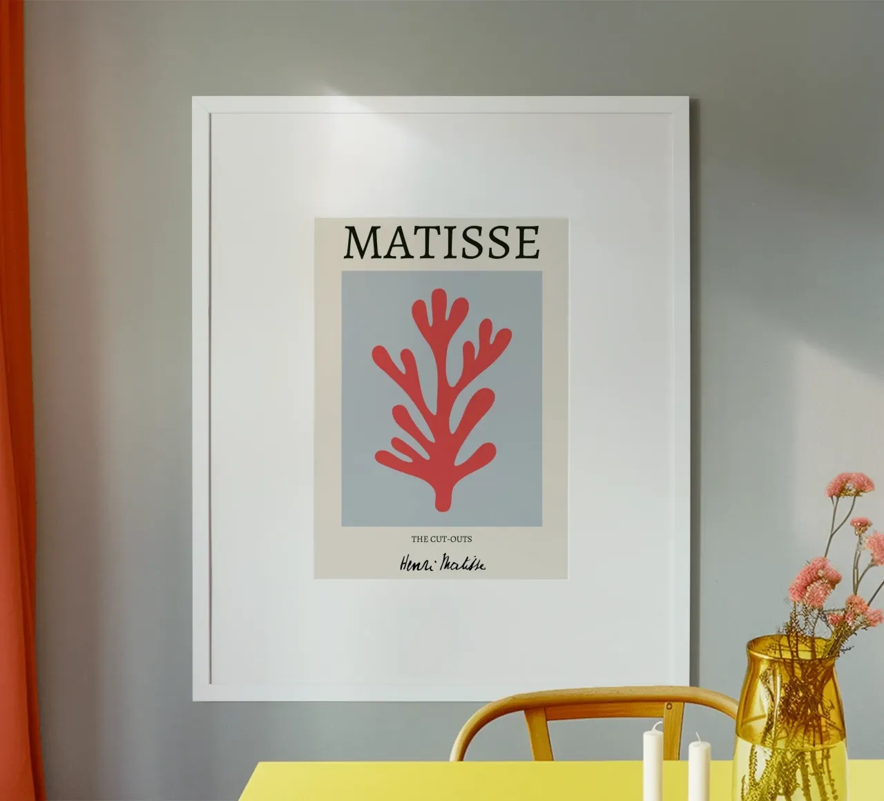 Matisse "The Cut-Outs" koraalrood abstracte print poster van homdeco