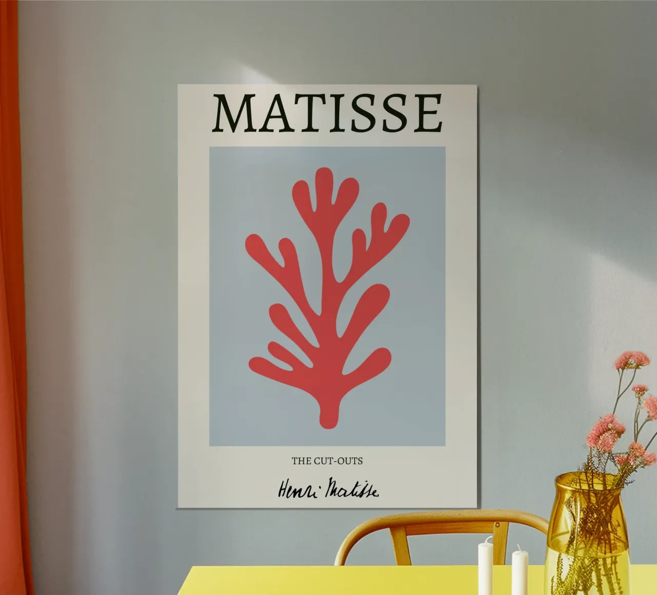 Matisse "The Cut-Outs" koraalrood abstracte print poster van homdeco