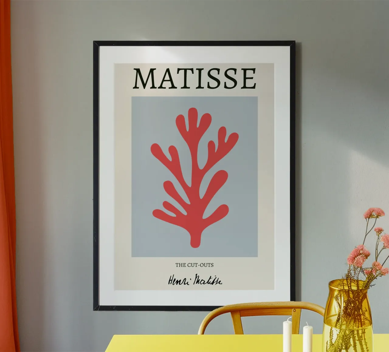 Matisse "The Cut-Outs" koraalrood abstracte print poster van homdeco