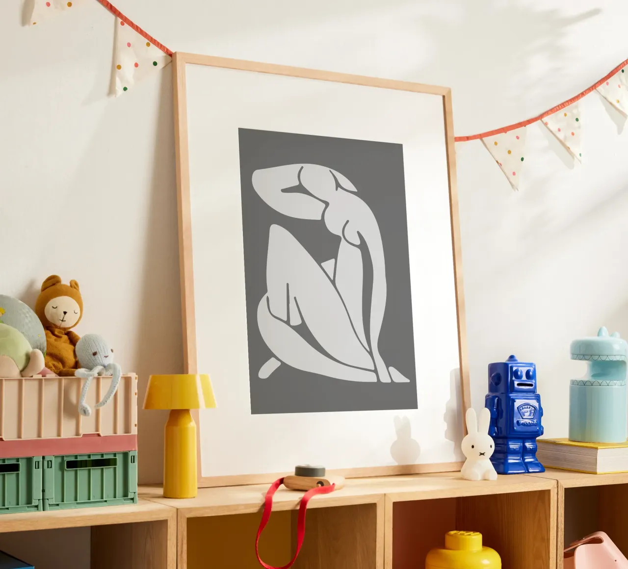 Matisse Geïnspireerde "Nu" Grijs Silhouet Kunstdruk poster van homdeco