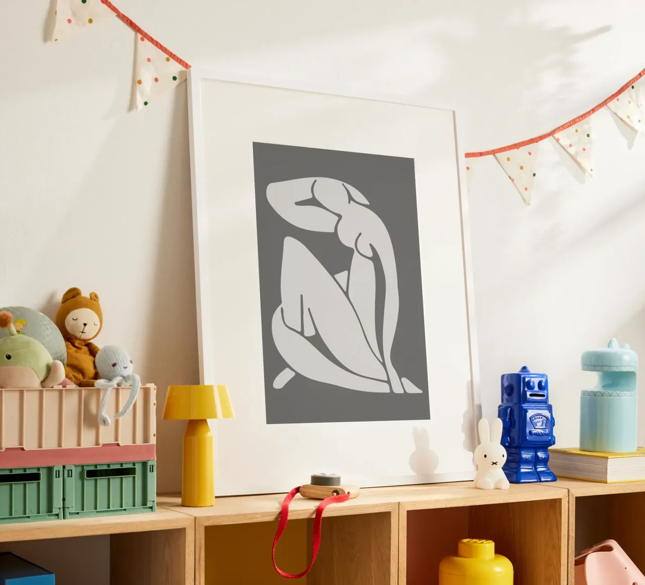 Matisse Geïnspireerde "Nu" Grijs Silhouet Kunstdruk poster van homdeco