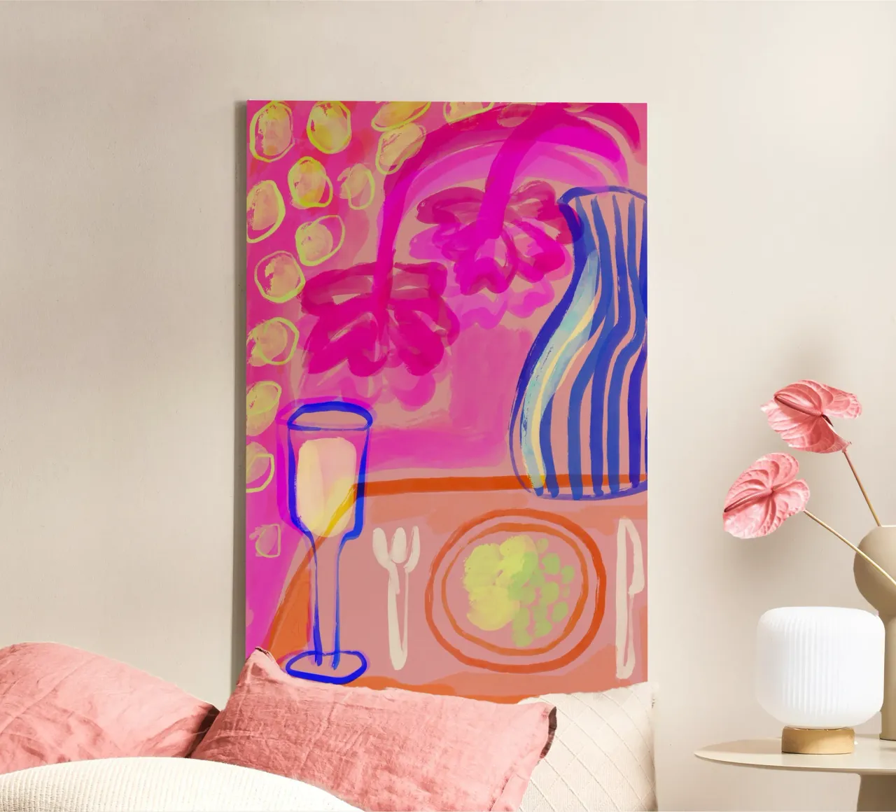 Neon Still Life No 6 tela con Cornice a cassetta da treechild