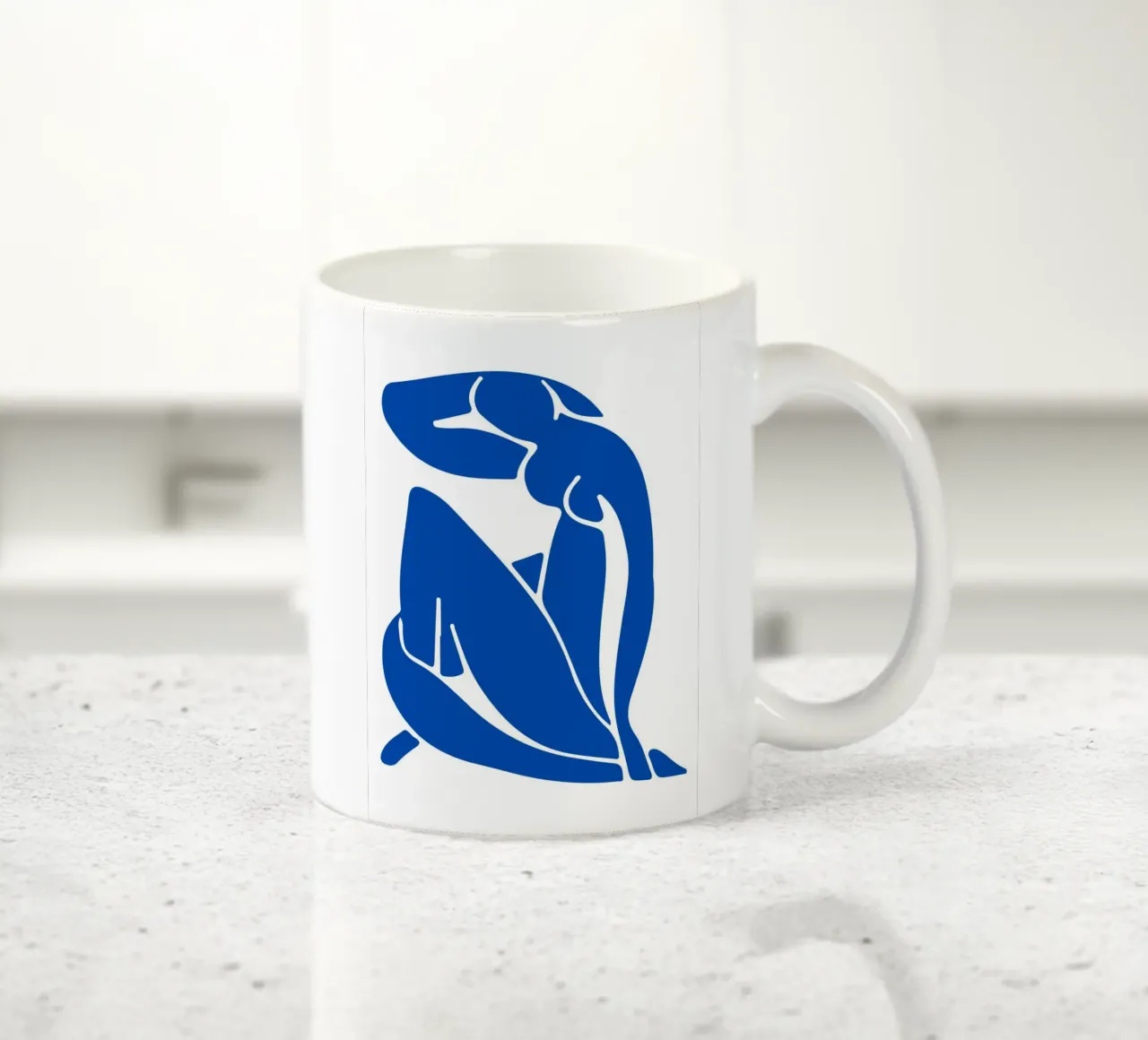 Blue Nude Poster, Matisse Style Modern Cutout Artwork Keramik Tasse von homdeco