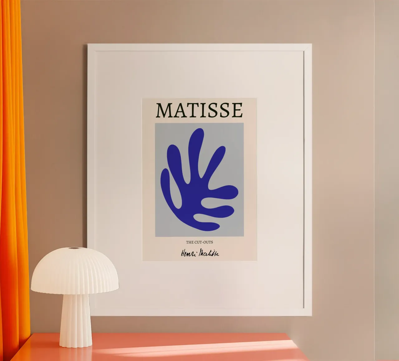 Matisse "I ritagli" blu reale organico astratto poster con telaio in plastica da homdeco