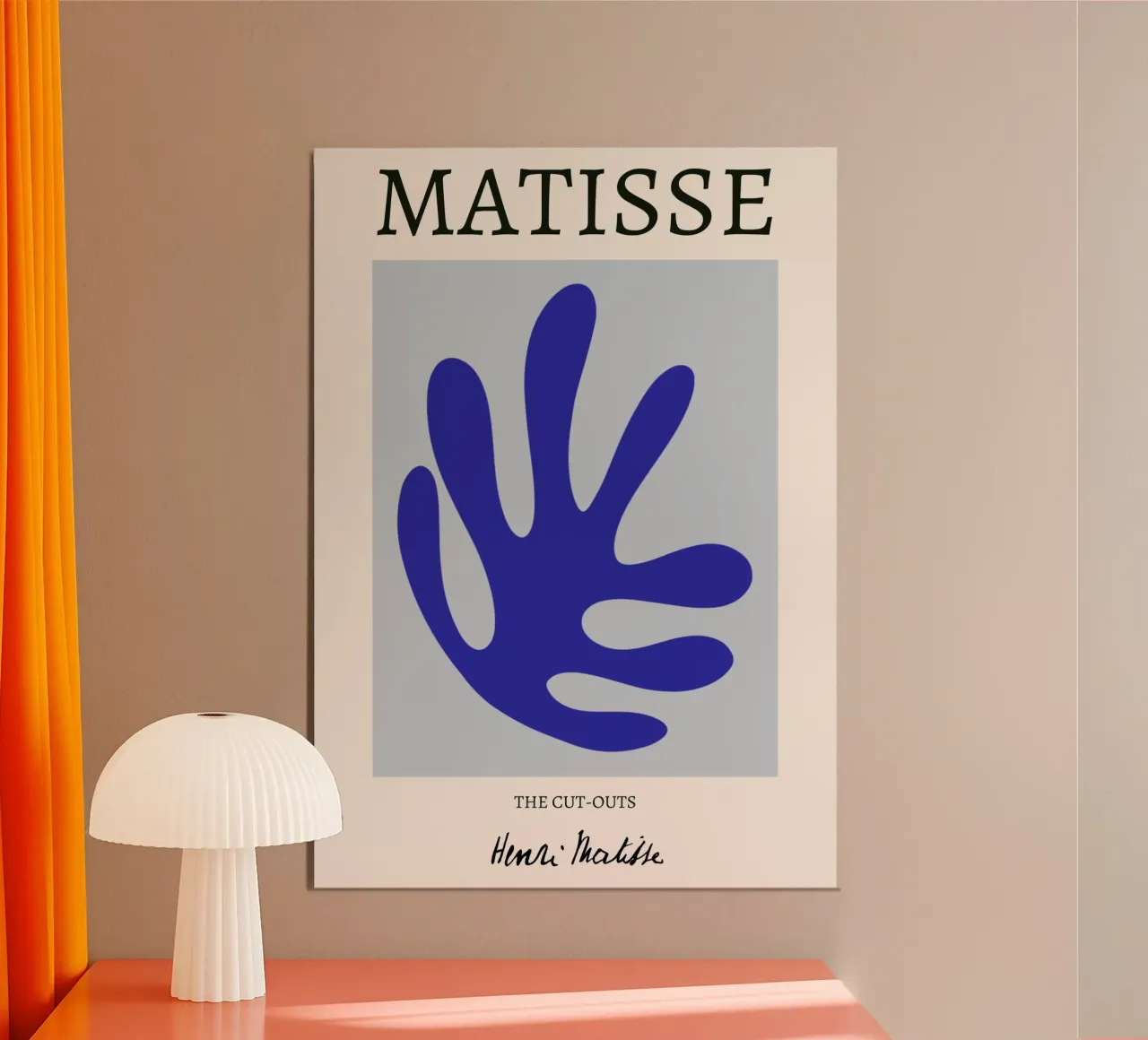 Matisse "I ritagli" blu reale organico astratto poster con telaio in plastica da homdeco