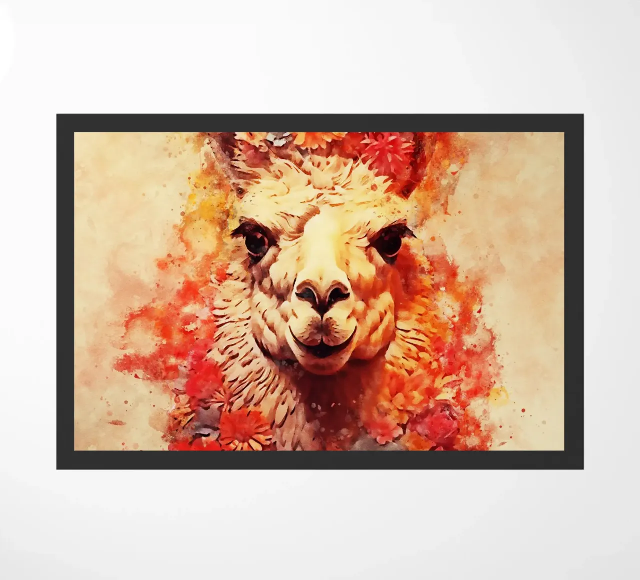 lama alpaca con fiore zerbino da ontoseno