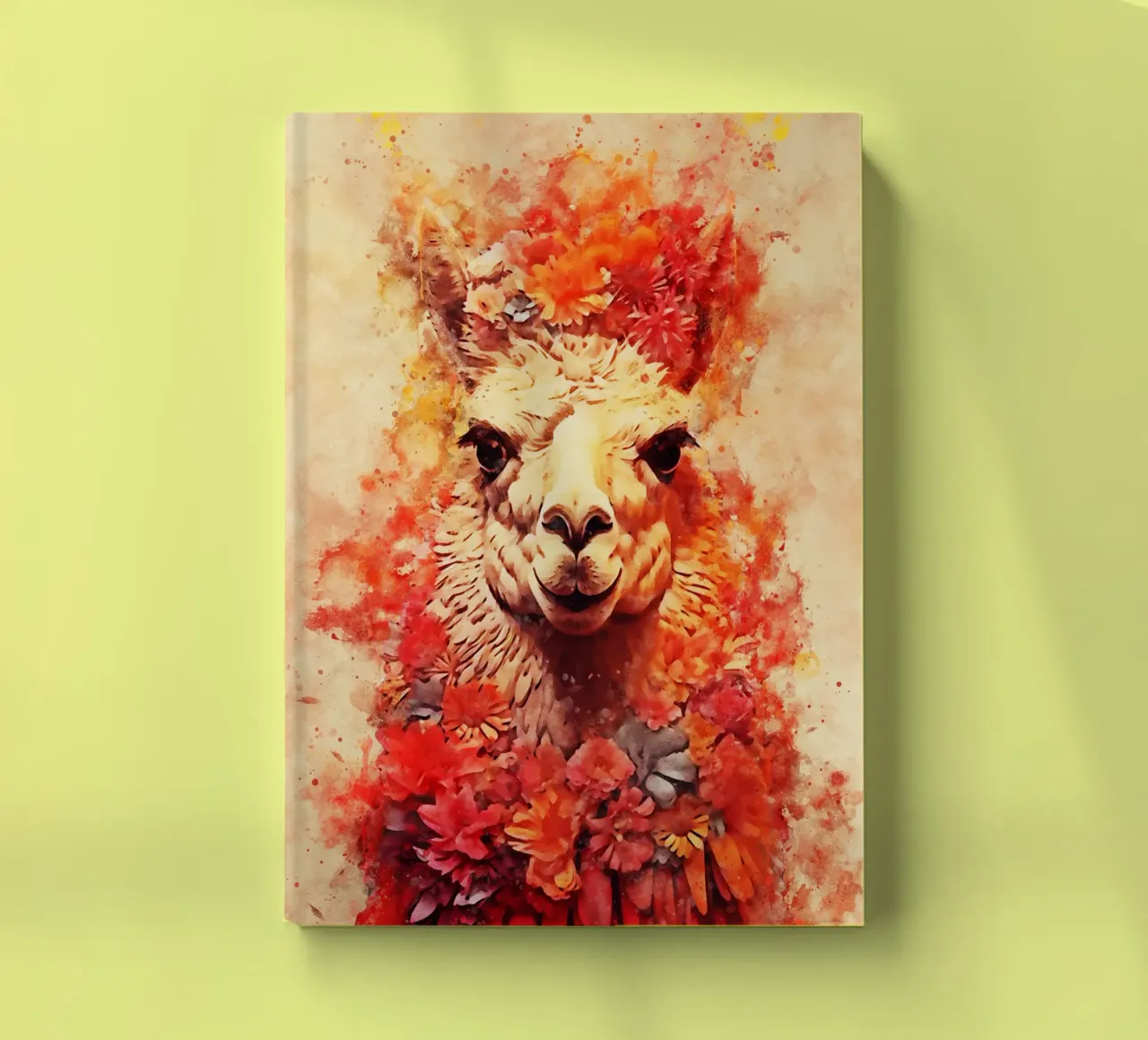 lama alpaca with flower notebook by ontoseno