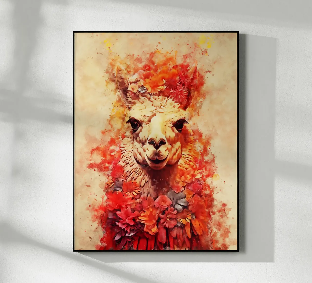 lama alpaca con fiore plexiglass da ontoseno