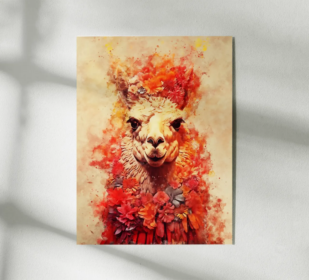 lama alpaca con fiore plexiglass da ontoseno