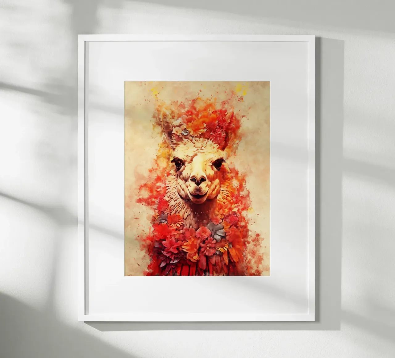lama alpaca con fiore carta hahnemühle da ontoseno