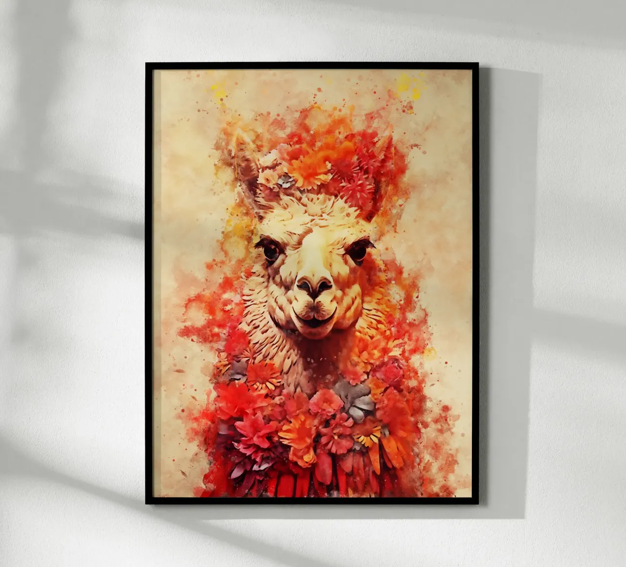 lama alpaca con fiore carta hahnemühle da ontoseno