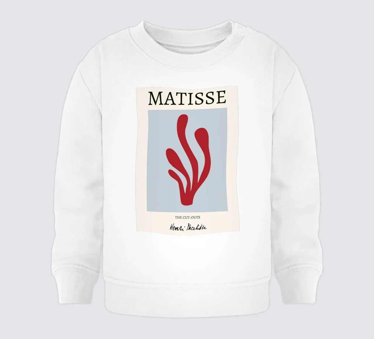 Matisse "I ritagli" Rosso Flusso organico astratto felpa neonato da homdeco