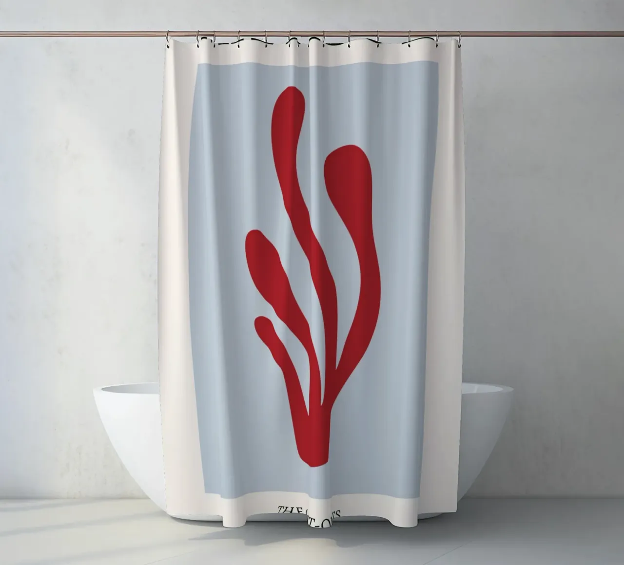 Matisse "Die Ausschnitte" Rot fließend organisch abstrakt Duschvorhang von homdeco