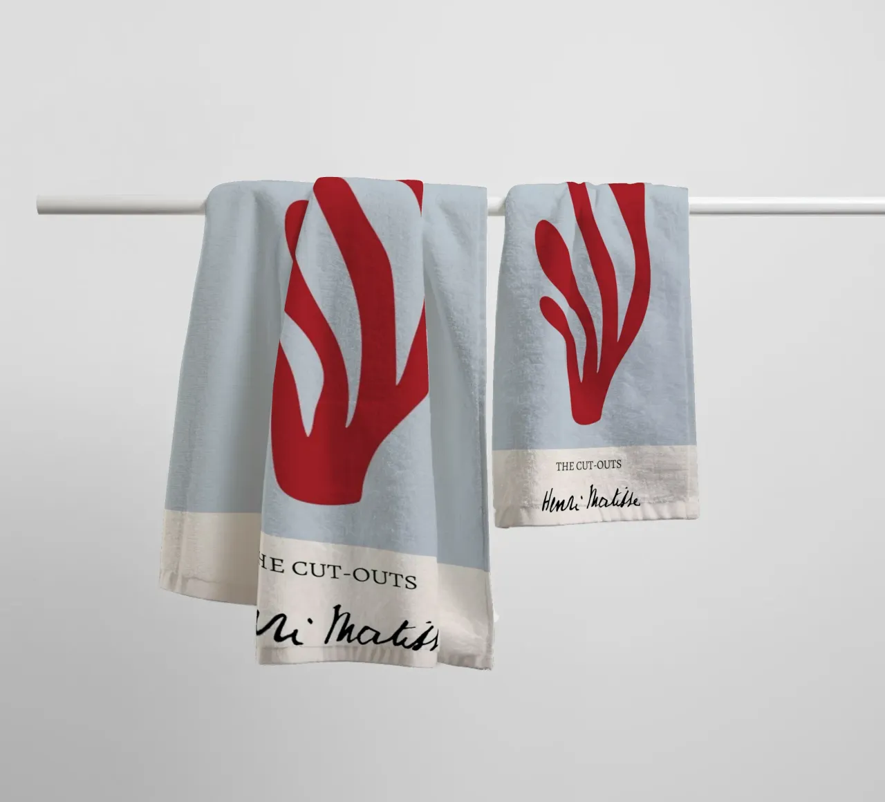 Matisse "Die Ausschnitte" Rot fließend organisch abstrakt Handtuch von homdeco