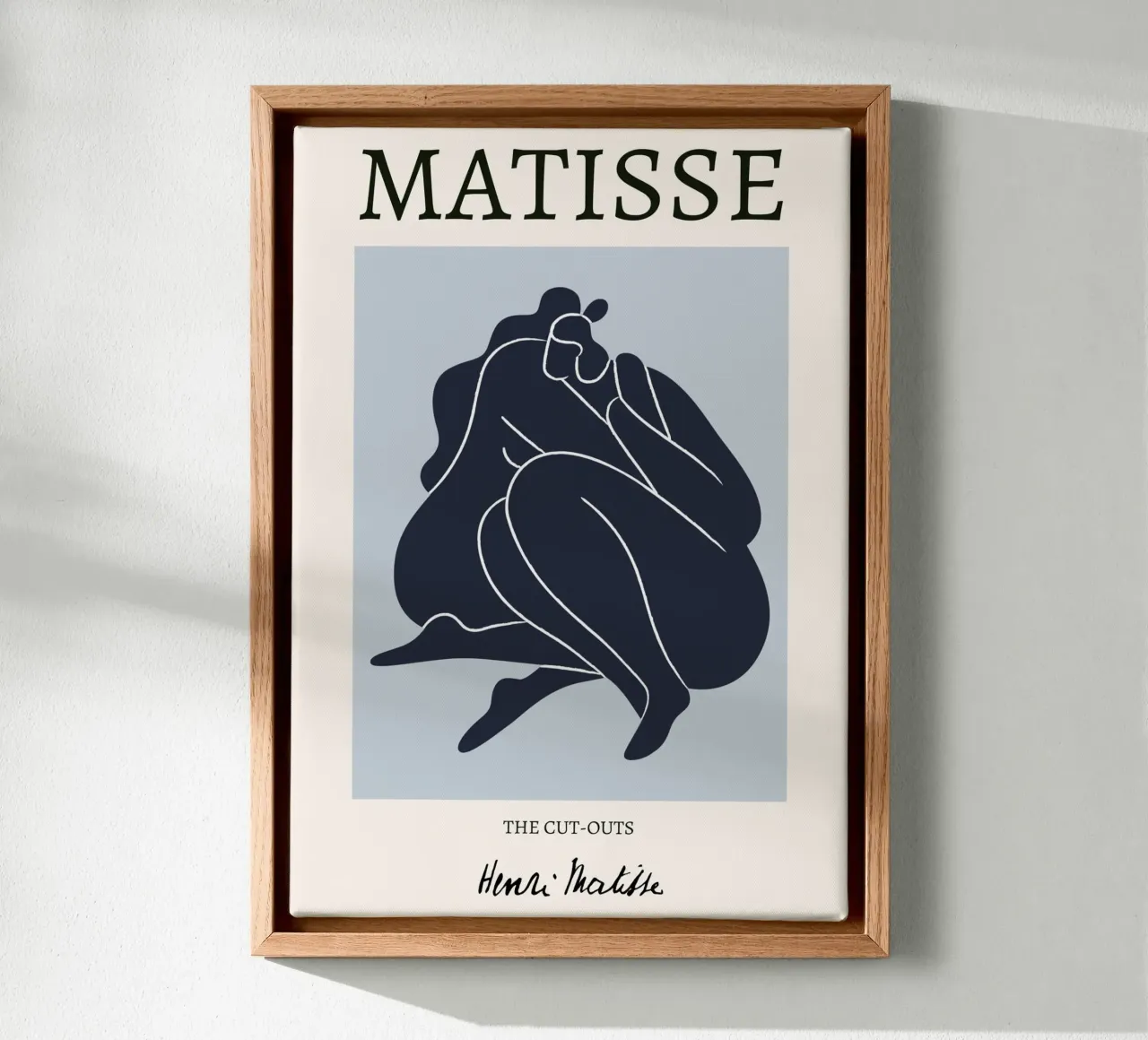 Matisse "De uitsnijdingen" Diepblauw Abstract Naakt canvas met Baklijst van homdeco