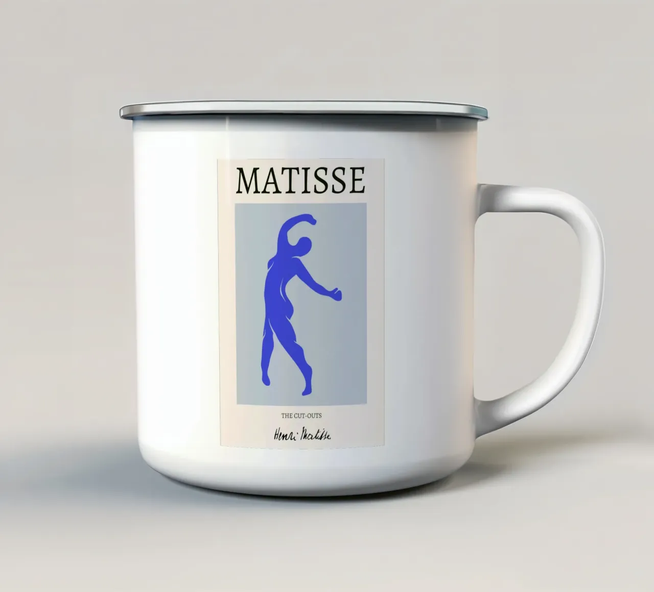 Matisse "The Cut-Outs" Dynamische Blauwe Figuur Poster emaille mok van homdeco