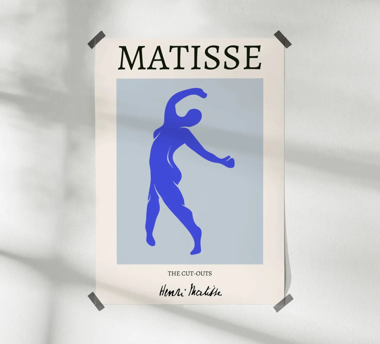 Matisse "Die Ausschnitte" Dynamische blaue Figur Poster Poster von homdeco