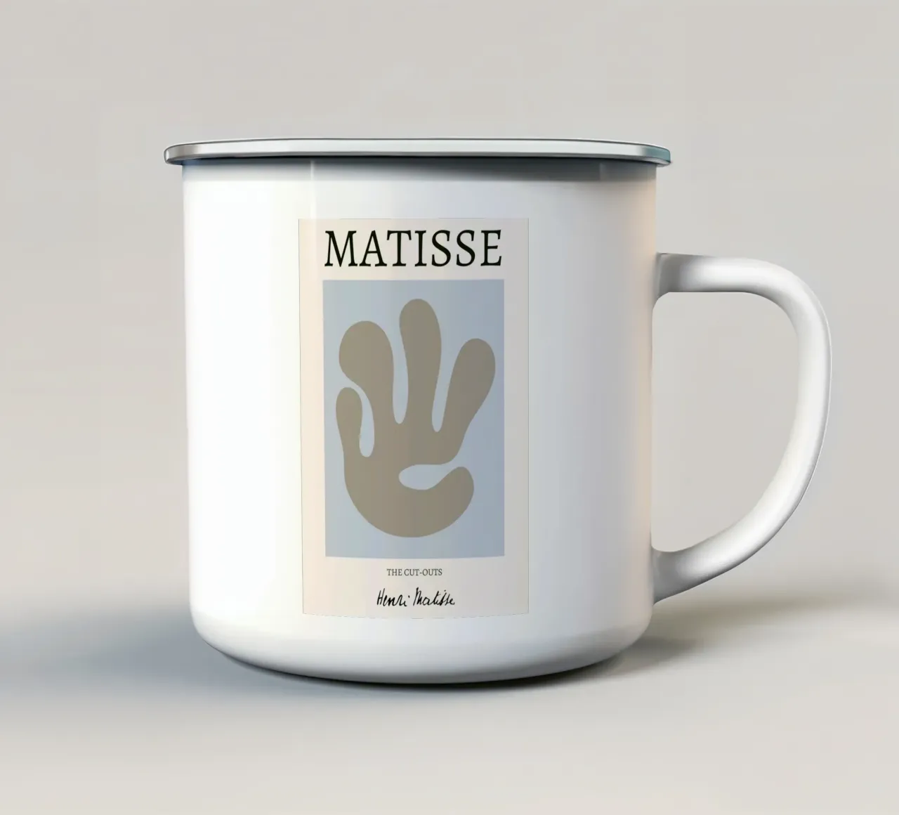 Matisse "The Cut-Outs" astratto organico color taupe tazza in smalto da homdeco