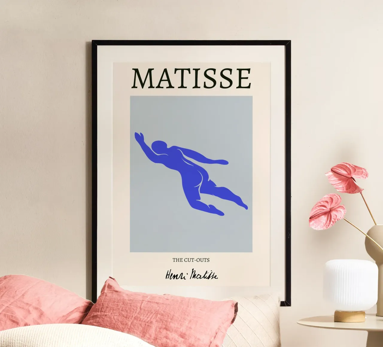 Matisse "Die Ausschnitte" Dynamischer blauer Schwimmer Poster Poster von homdeco
