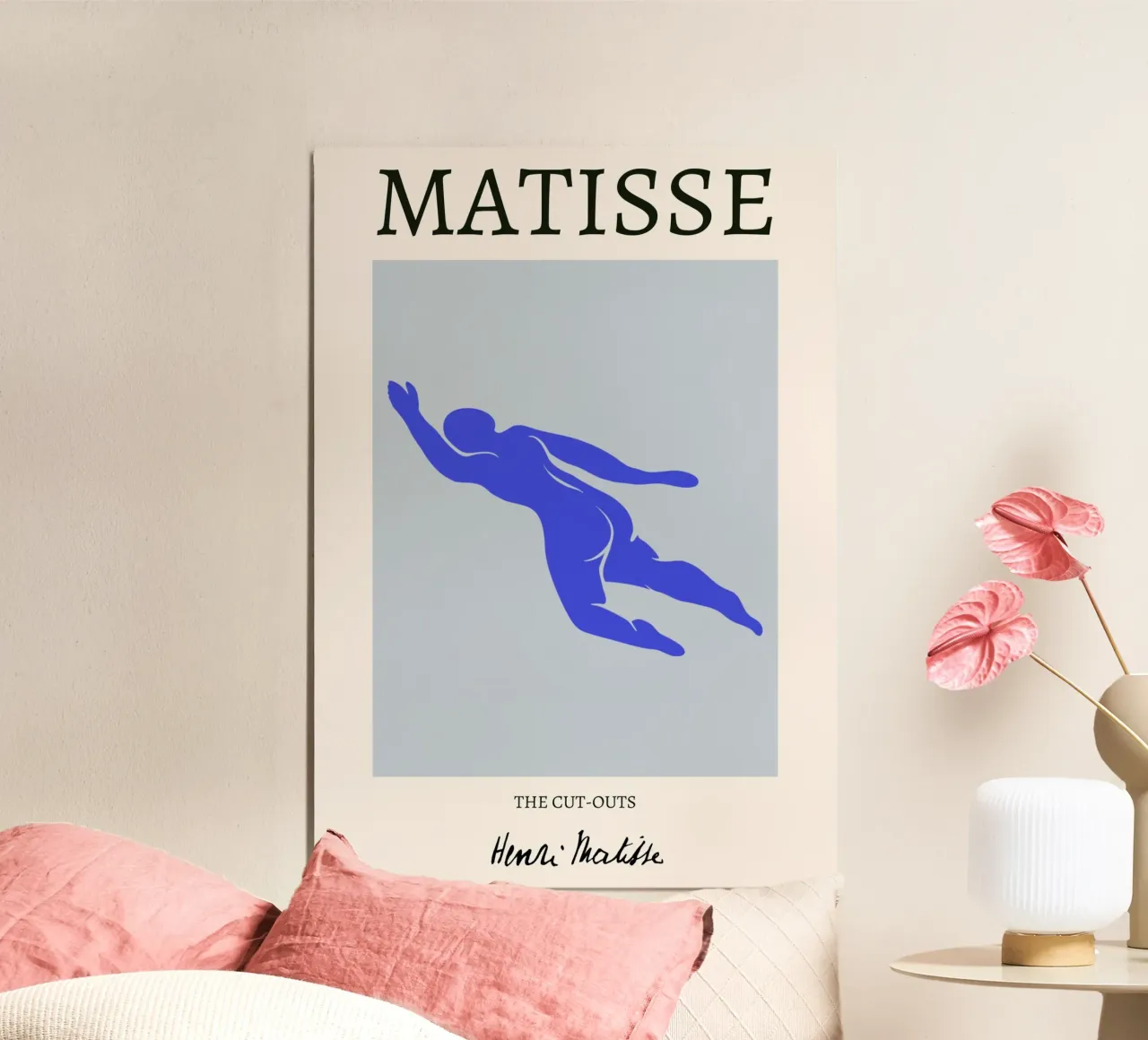 Matisse "Die Ausschnitte" Dynamischer blauer Schwimmer Poster Poster von homdeco