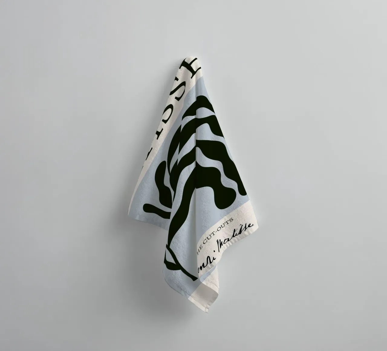 Matisse "I ritagli" Alga nera astratta asciugamano da bagno da homdeco
