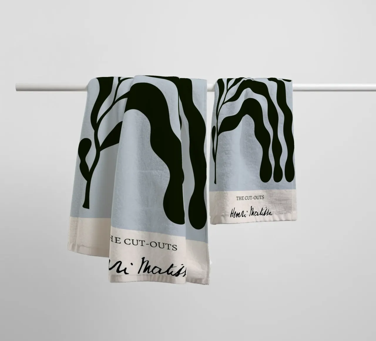 Matisse "I ritagli" Alga nera astratta asciugamano da bagno da homdeco