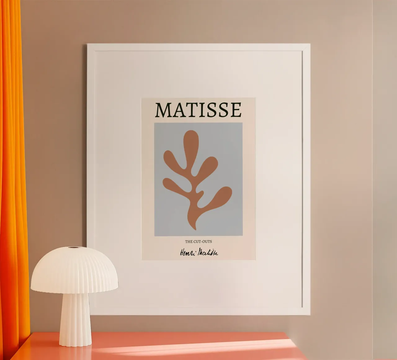 Matisse "Die Ausschnitte" Terrakotta Organisch Abstrakt Poster mit Kunststoffrahmen von homdeco