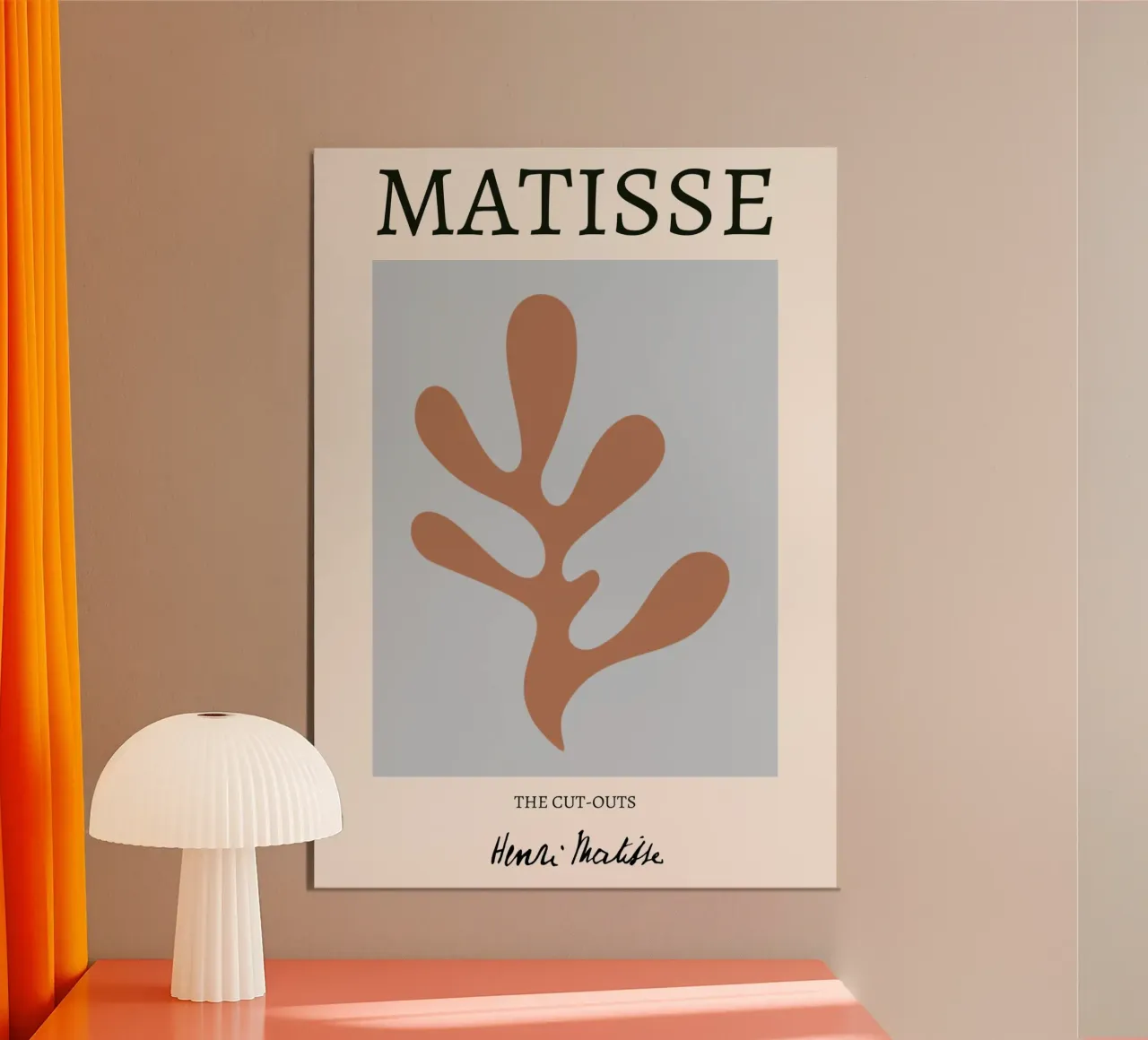 Matisse "Die Ausschnitte" Terrakotta Organisch Abstrakt Poster mit Kunststoffrahmen von homdeco