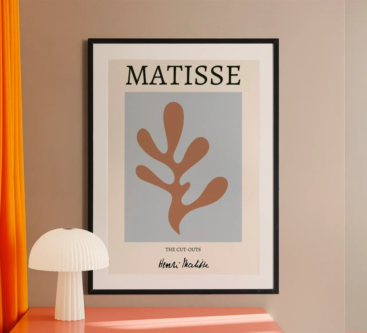 Matisse "Die Ausschnitte" Terrakotta Organisch Abstrakt Poster mit Kunststoffrahmen von homdeco