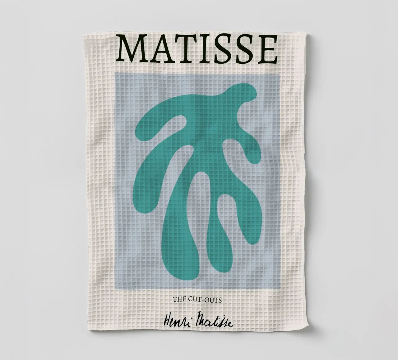 Matisse Abstract Leaf Cut-Out Modern Art Print torchon de homdeco