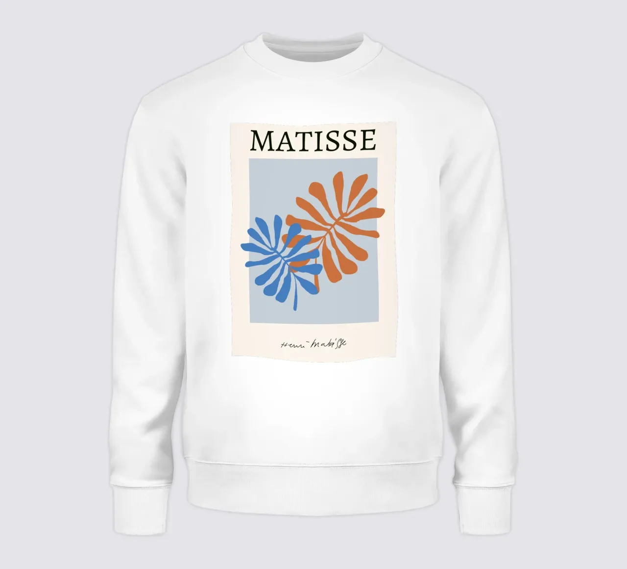 Matisse Azul Naranja Hojas Recortables Arte Botánico sudadera de homdeco