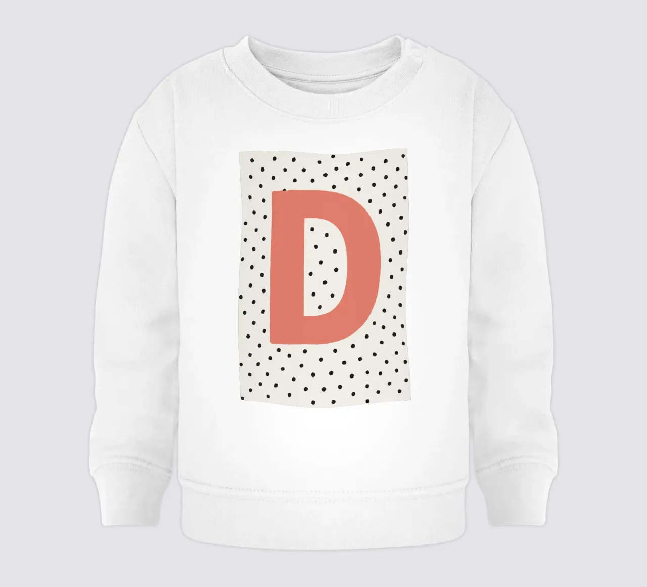 Iniziale D su pois - Design minimalista felpa neonato da KidzStudio