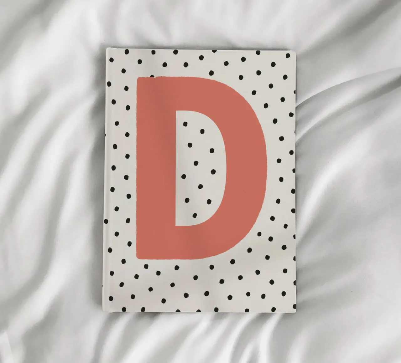 Initial D on polka dots - Minimalist design notebook by KidzStudio