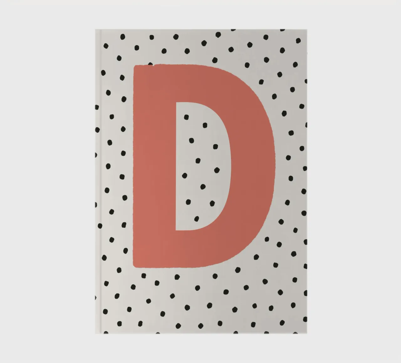 Initial D on polka dots - Minimalist design notebook by KidzStudio
