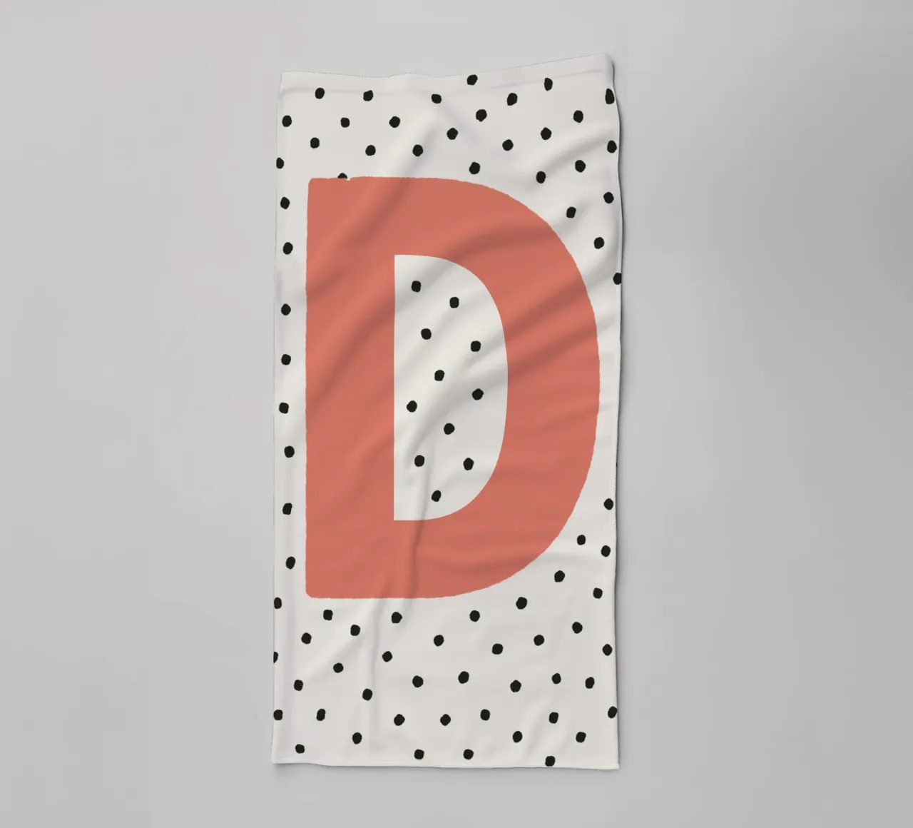 Initial D on polka dots - Minimalist design towel by KidzStudio