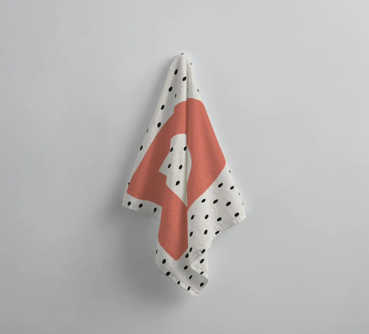 Initial D on polka dots - Minimalist design towel by KidzStudio